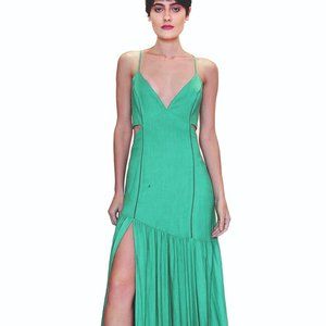 Maxi Dress Green Split Leg